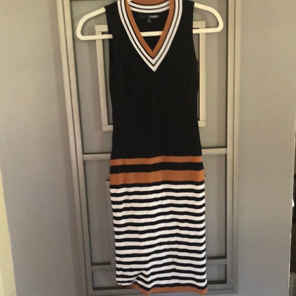 Codigo Striped vintage body con ribbed knit dress. Size S